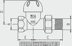 Вентиль терморегулирующий прямой ¾" в/н Tiemme 3300007 Вентиль терморегулирующий прямой ¾" в/н Tiemme 3300007, 2