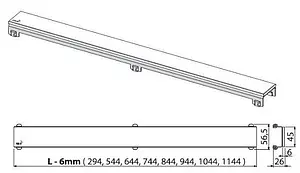Решетка для лотка 644мм AlcaPlast Glass GL1200-650 Решетка для лотка 644мм AlcaPlast Glass GL1200-650, 2