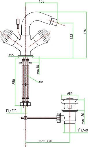 Смеситель для биде Fiore XT Sky хром 17CR0532