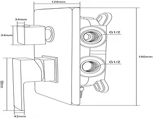 Смеситель для ванны скрытого монтажа Swedbe Platta хром 5520 Смеситель для ванны скрытого монтажа Swedbe Platta хром 5520, 2