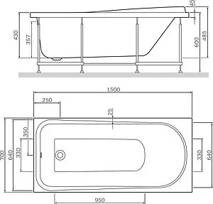 Ванна акриловая Am.Pm Like 150x70 Ванна акриловая Am.Pm Like 150x70, 4