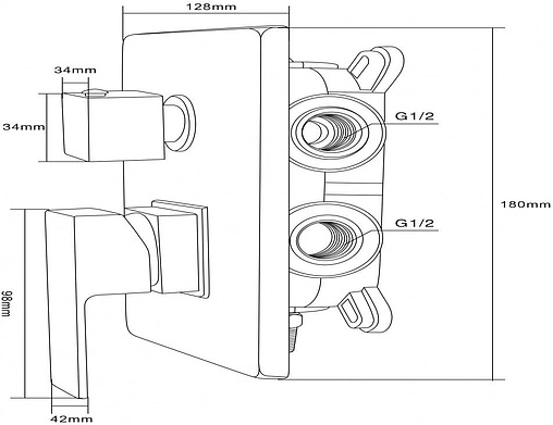 Смеситель для ванны скрытого монтажа Swedbe Platta хром 5520