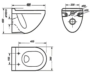 Унитаз подвесной Sanita Luxe Attica Color Sea белый/бирюзовый ATCSLWH0112 Унитаз подвесной Sanita Luxe Attica Color Sea белый/бирюзовый ATCSLWH0112, 2