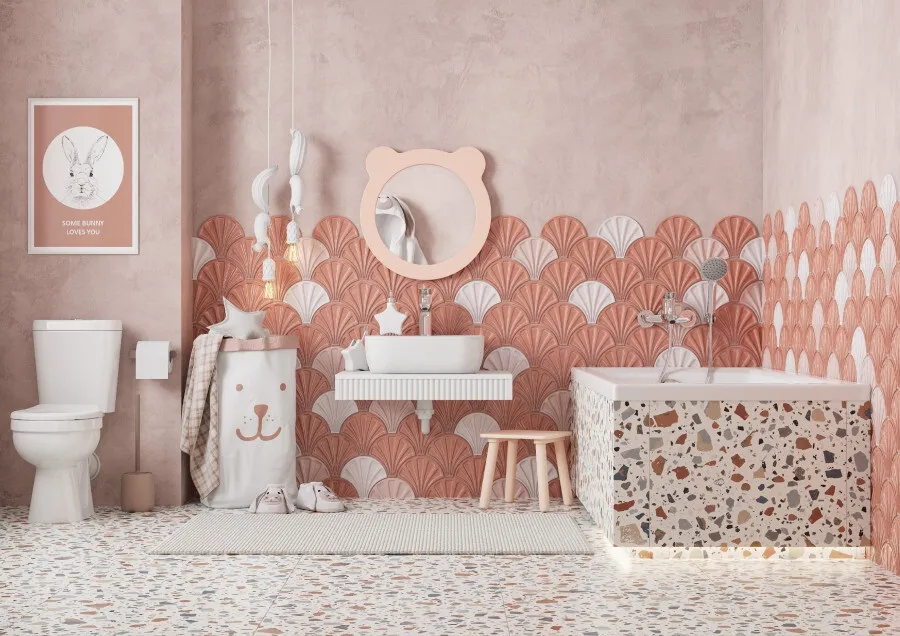 Зеркало Aquaton Каспер Мишка 50 розовый матовый 1A283302CR1E0