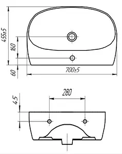 Раковина Cersanit Street Fusion 70 белый S-UM-SFU70/1-w, 2