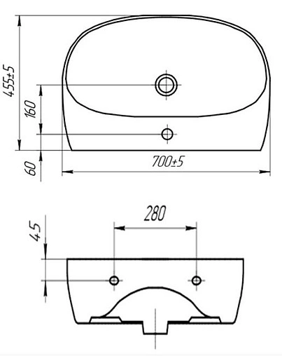 Раковина Cersanit Street Fusion 70 белый S-UM-SFU70/1-w