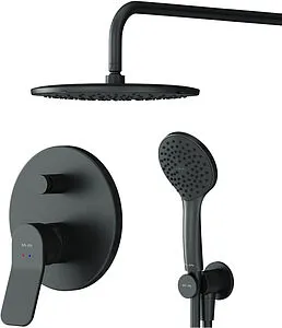 Душевая система со смесителем для душа Am.Pm X-Joy чёрный матовый FB85A1RH02, 1