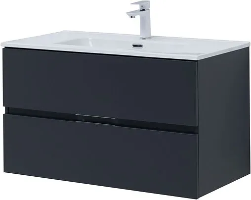 Тумба-умывальник подвесная Aquanet Алвита New 90 антрацит 00303919+00284029