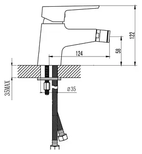 Смеситель для биде SMARTsant Инлайн хром SM103505AA, 2