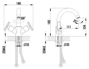 Смеситель для раковины Lemark plus Trend хром LM1807C, 2