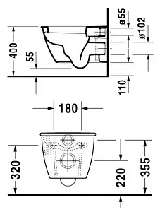 Унитаз подвесной Duravit Darling New белый 2545090000 Унитаз подвесной Duravit Darling New белый 2545090000, 2