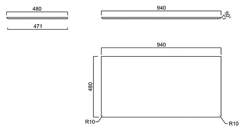Столешница Kerama Marazzi Plaza Next PL4 100 про дабл антрацит PL4.DD500600R\100