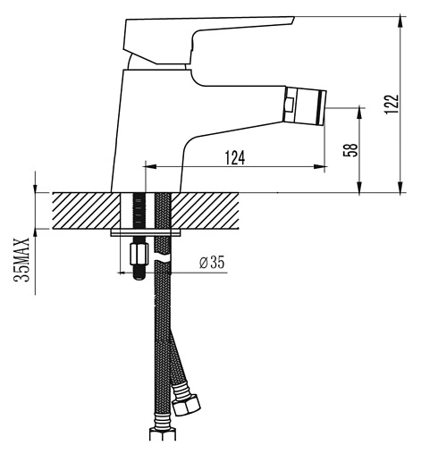 Смеситель для биде SMARTsant Инлайн хром SM103505AA