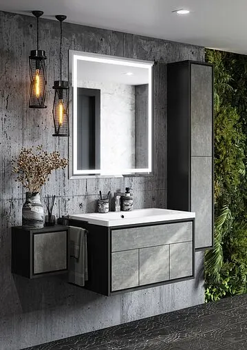 Шкаф-пенал подвесной Aquaton Уэльс 30 графит 1A267703WA6A0