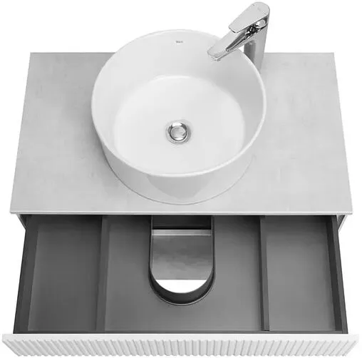 Тумба-умывальник подвесная Aquaton Марбл 80 слэйт/белый матовый 1A2762K2MH4C0