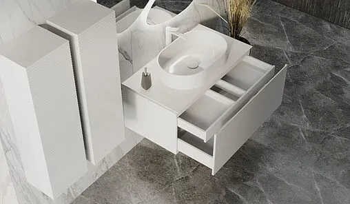 Тумба под умывальник подвесная Jorno Stone 100 белый Stn.01.100/P/W/JR