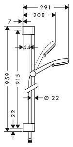 Душевая стойка Hansgrohe Crometta 100 Multi 3jet 90см хром/белый 26656400 Душевая стойка Hansgrohe Crometta 100 Multi 3jet 90см хром/белый 26656400, 2