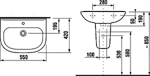 Раковина Jika Olymp 55 белый 8106120001049, 2