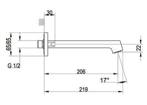 Излив для скрытого монтажа Villeroy&amp;Boch Classic хром TVT10150500061