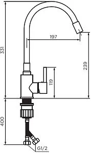 Смеситель для кухни с гибким изливом Dorff Logic белый D3007633, 2