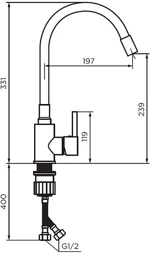 Смеситель для кухни с гибким изливом Dorff Logic белый D3007633