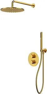 Душевая система с термостатом для душа WHITECROSS Y brushed gold золото брашированное YSET08GLB Душевая система с термостатом для душа WHITECROSS Y brushed gold золото брашированное YSET08GLB, 1