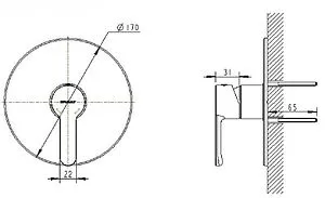 Смеситель для душа скрытого монтажа Bravat Stream хром PB83783CP-RUS Смеситель для душа скрытого монтажа Bravat Stream хром PB83783CP-RUS, 2