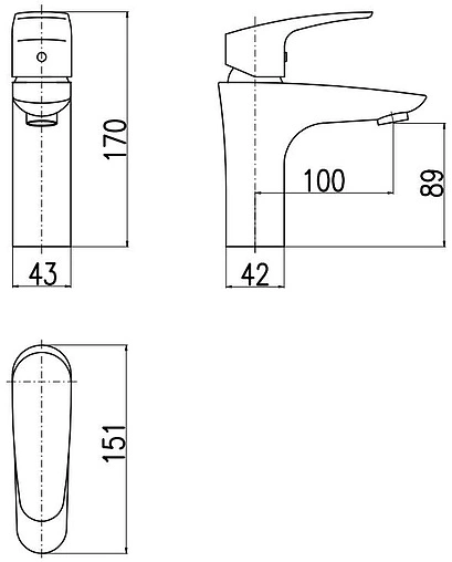 Смеситель для раковины Rav Slezak Amur хром AM726.5