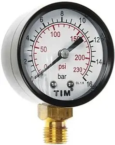 Манометр радиальный TIM 50мм 16 бар ¼&quot; Y-50-16, 2
