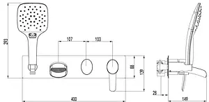 Смеситель для ванны скрытого монтажа Lemark Atlantiss хром LM3224C Смеситель для ванны скрытого монтажа Lemark Atlantiss хром LM3224C, 2