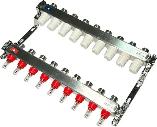 Группа коллекторная с расходомерами 9 отводов 1&quot;в/в x ¾&quot;ек Uni-fitt OPTIMAL 450B4309.RU