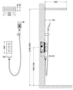 Душевая система с термостатом для душа Timo Petruma хром SX-5039/00SM Душевая система с термостатом для душа Timo Petruma хром SX-5039/00SM, 2