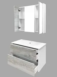 Шкаф-зеркало Comforty Женева 90 дуб белый 00004137132CF, 4