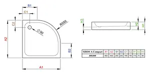 Поддон для душа Radaway Siros A800 SBA8817-2 Поддон для душа Radaway Siros A800 SBA8817-2, 3