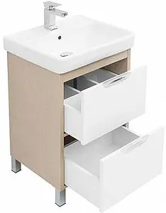 Тумба-умывальник напольная Aquanet Гретта 50 New белый/светлый дуб 00239399+00215661 Тумба-умывальник напольная Aquanet Гретта 50 New белый/светлый дуб 00239399+00215661, 5