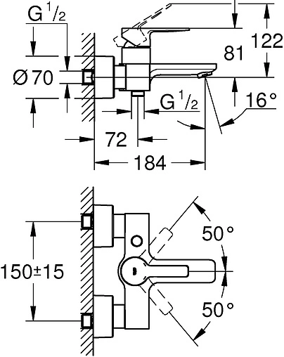 Смеситель для ванны Grohe Lineare хром 33849001