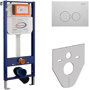 Инсталляция для подвесного унитаза Set 4 в 1 Aquanika Basic 10.702.450.02.05W с кнопкой белый глянцевый Инсталляция для подвесного унитаза Set 4 в 1 Aquanika Basic 10.702.450.02.05W с кнопкой белый глянцевый, 1
