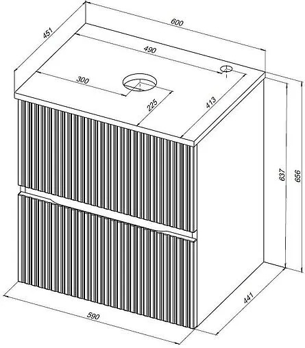 Тумба-умывальник Aquanet Джейн 60 мисти грин 00313316+