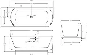 Ванна акриловая Abber 170х75 AB9488-1.7 Ванна акриловая Abber 170х75 AB9488-1.7, 2