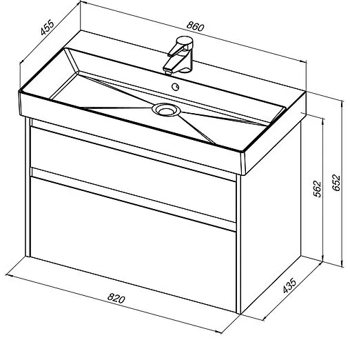 Тумба-умывальник Aquanet Nova Lite 85 дуб рустикальный 00249954+