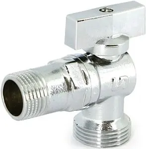 Кран шаровый угловой для бытовой техники ½"н x ¾"н Uni-fitt 181C2300 Кран шаровый угловой для бытовой техники ½"н x ¾"н Uni-fitt 181C2300, 1