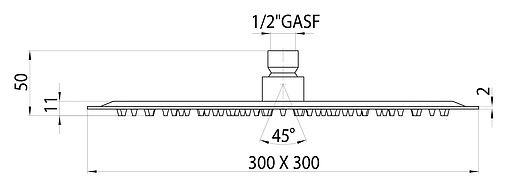 Лейка верхнего душа Bossini Twiggy хром I00585.030