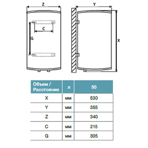Водонагреватель накопительный электрический Thermex Solo 50 V 151077