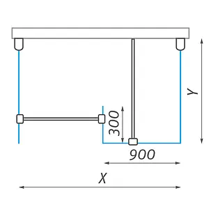 Душевое ограждение 1500x900мм прозрачное стекло Roltechnik Walk WALK E/1500 938-1500000-00-02, 4