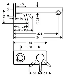 Смеситель для раковины из стены Hansgrohe Talis S хром 72111000, 4