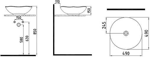Раковина Bien Flash 49 белый FLLG04901FD0W3000