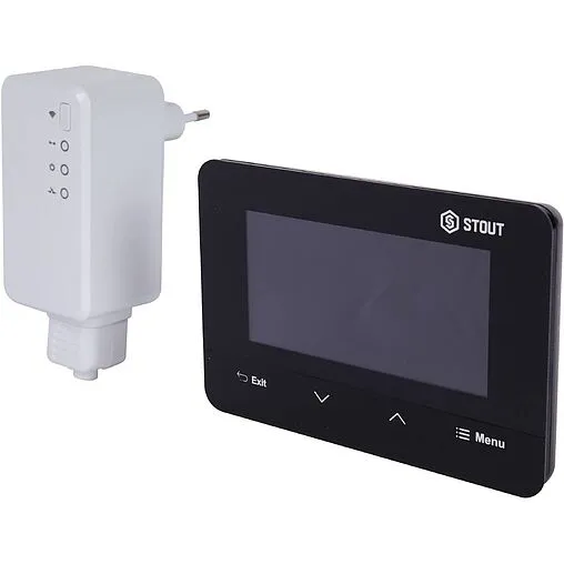 Беспроводной комнатный двухпозиционный регулятор котла Stout ST-293v2 черный STE-0101-029322