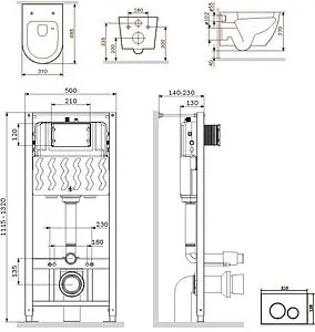 Комплект 6 в 1 Am.Pm Like Aquaspin IS49051.801900 с кнопкой хром глянцевый, 2