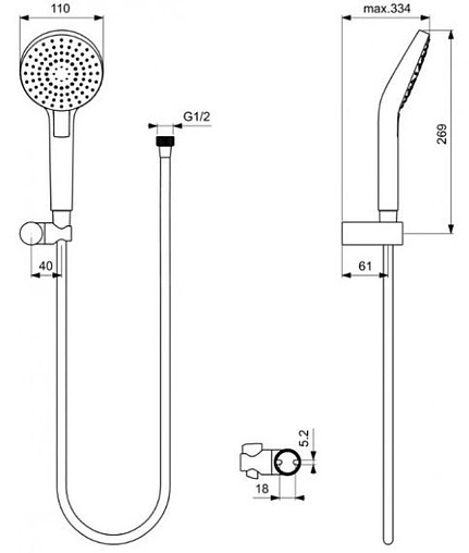 Душевая система со смесителем для душа Ideal Standard Ceraflex хром BC447AA