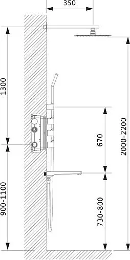 Душевая система с термостатом для ванны Timo Petruma хром SX-5049/00SM